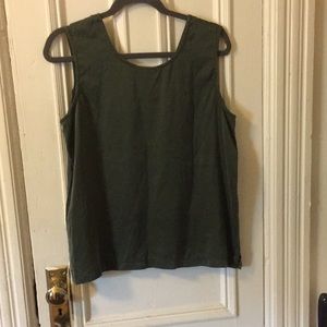 Ann Taylor Silk olive green summer top
